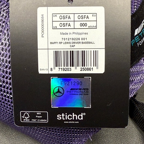 F1 Lewis Hamilton Purple Mercedes-Benz Driver Baseball Hat - Picture 6 of 6